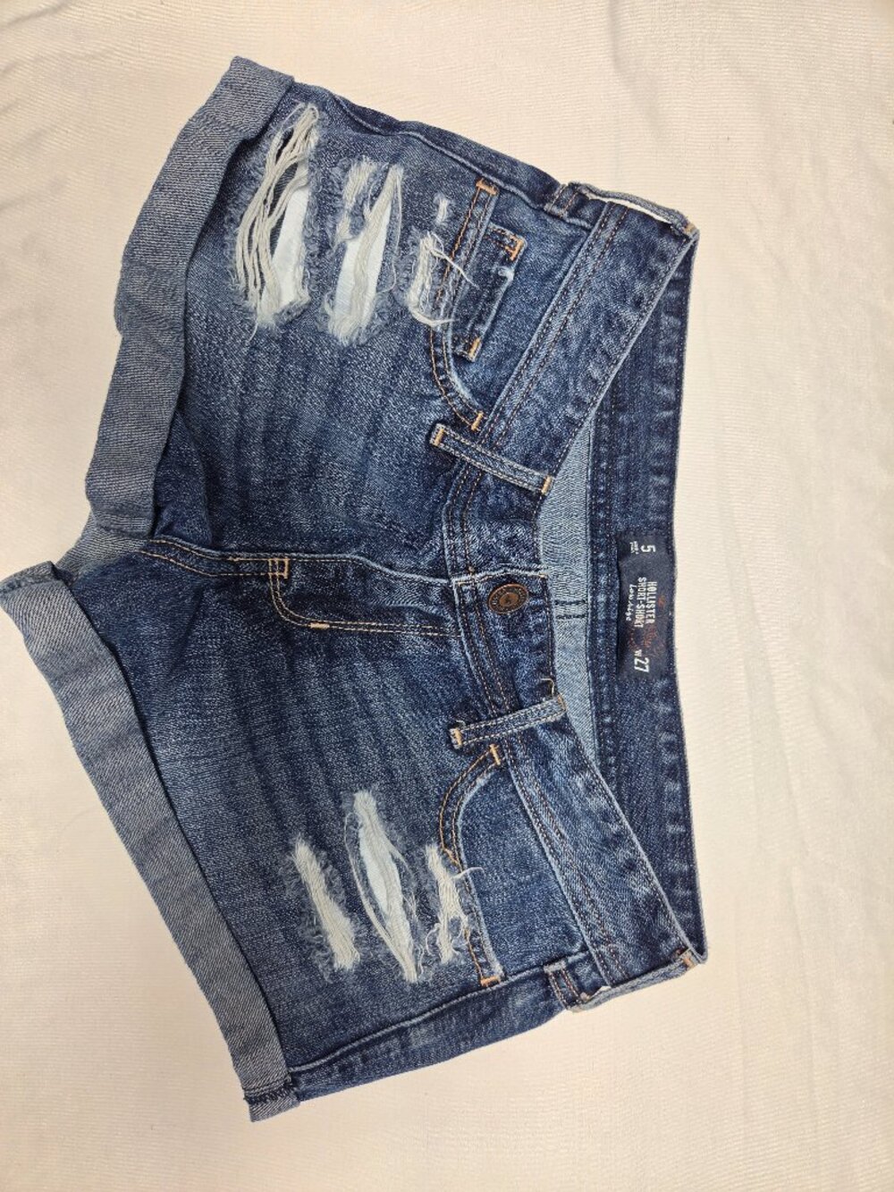 Hollister Low Rise Distressed Denim Short-Shorts Size 5 W27